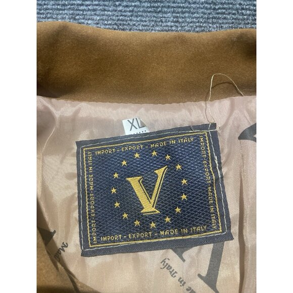 Vintage Alta Mods Italy Faux Suede Bomber Jacket  Men’s Size XL Brown Full Zip - Picture 4 of 11